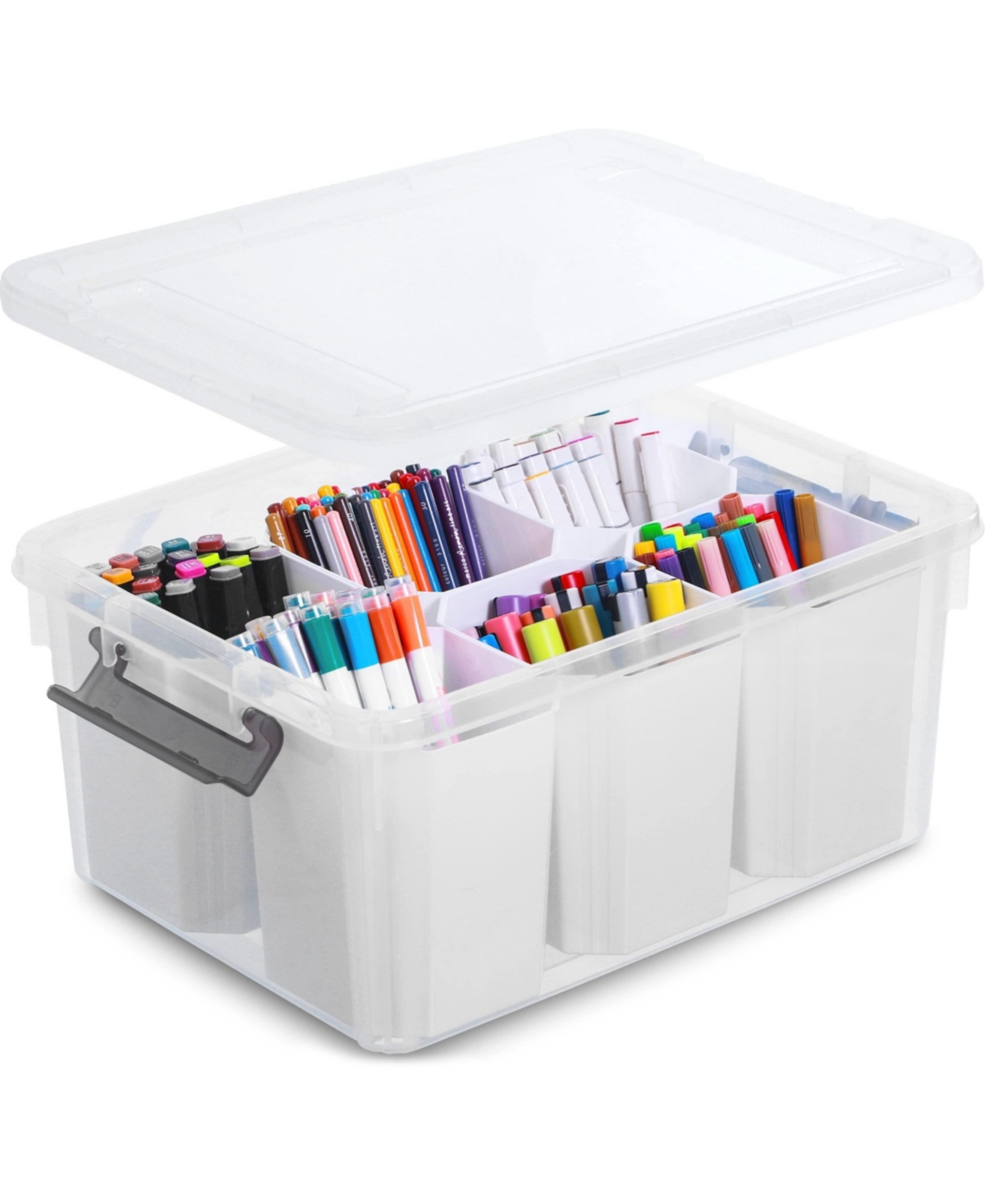 Xdovet Plastic Storage Box With Lids Stackable Organizer