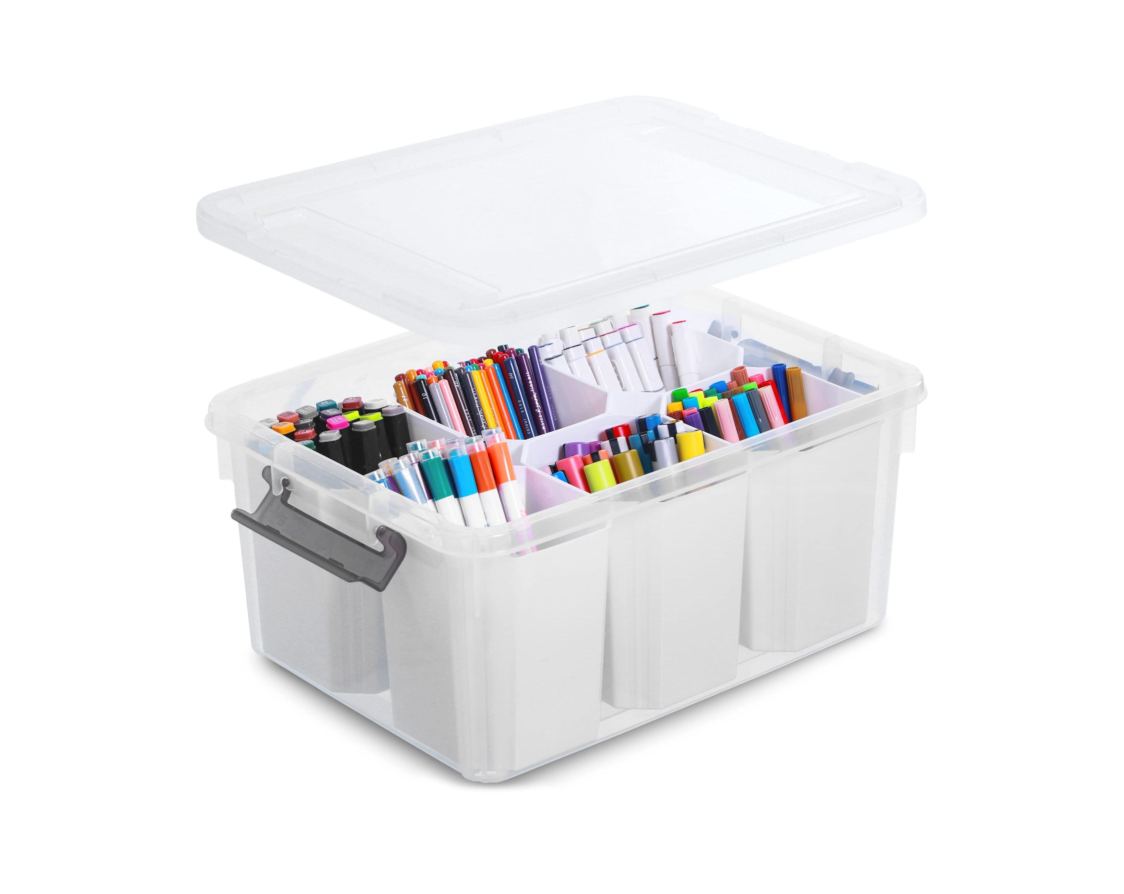 Xdovet Plastic Storage Box With Lids Stackable Organizer