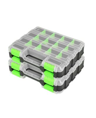 Tool Box Double Side 34 Compartments Organizer Removable Dividers
