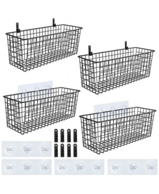 Wire Wall Hanging Storage Baskets with Hooks