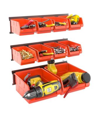 Wall Mounted Storage Organizer Small Parts Metal Rails