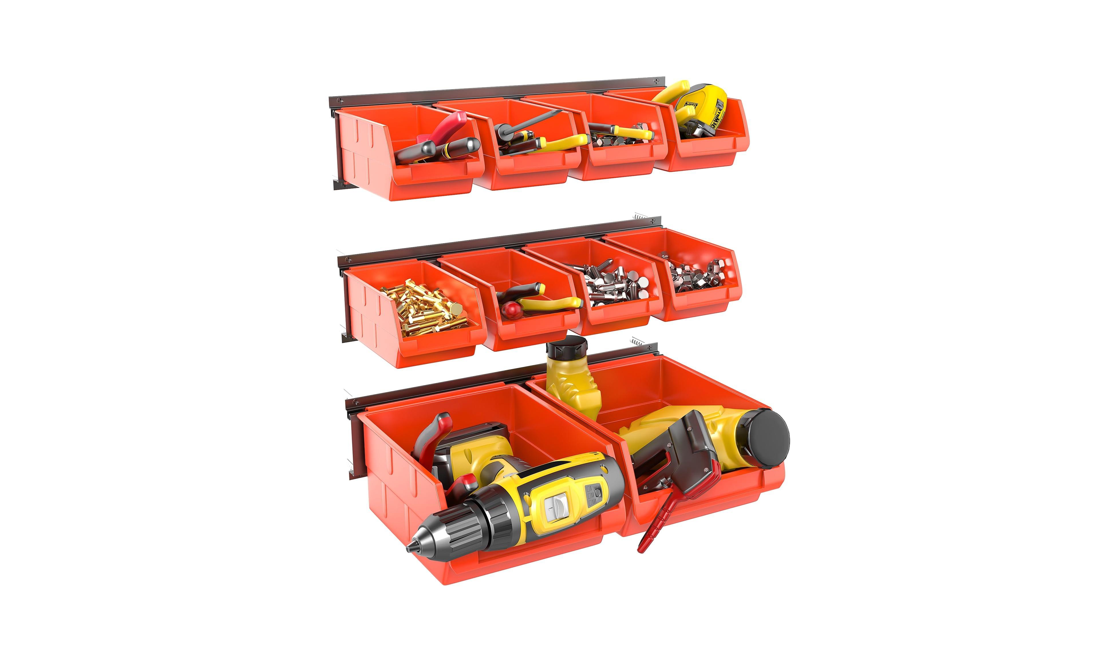 Xdovet Wall Mounted Storage Organizer Small Parts Metal Rails