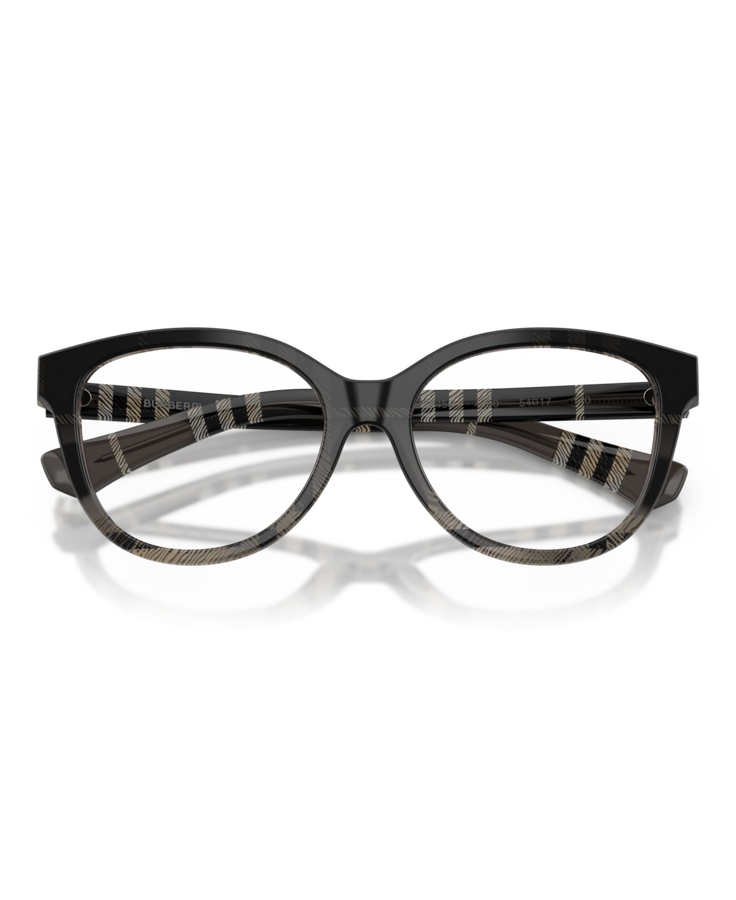Женские очки Burberry Woman Cat Eye Plastic BE2456 Eyeglasses, цвет: Клетчатый градиентный серый — фото 3