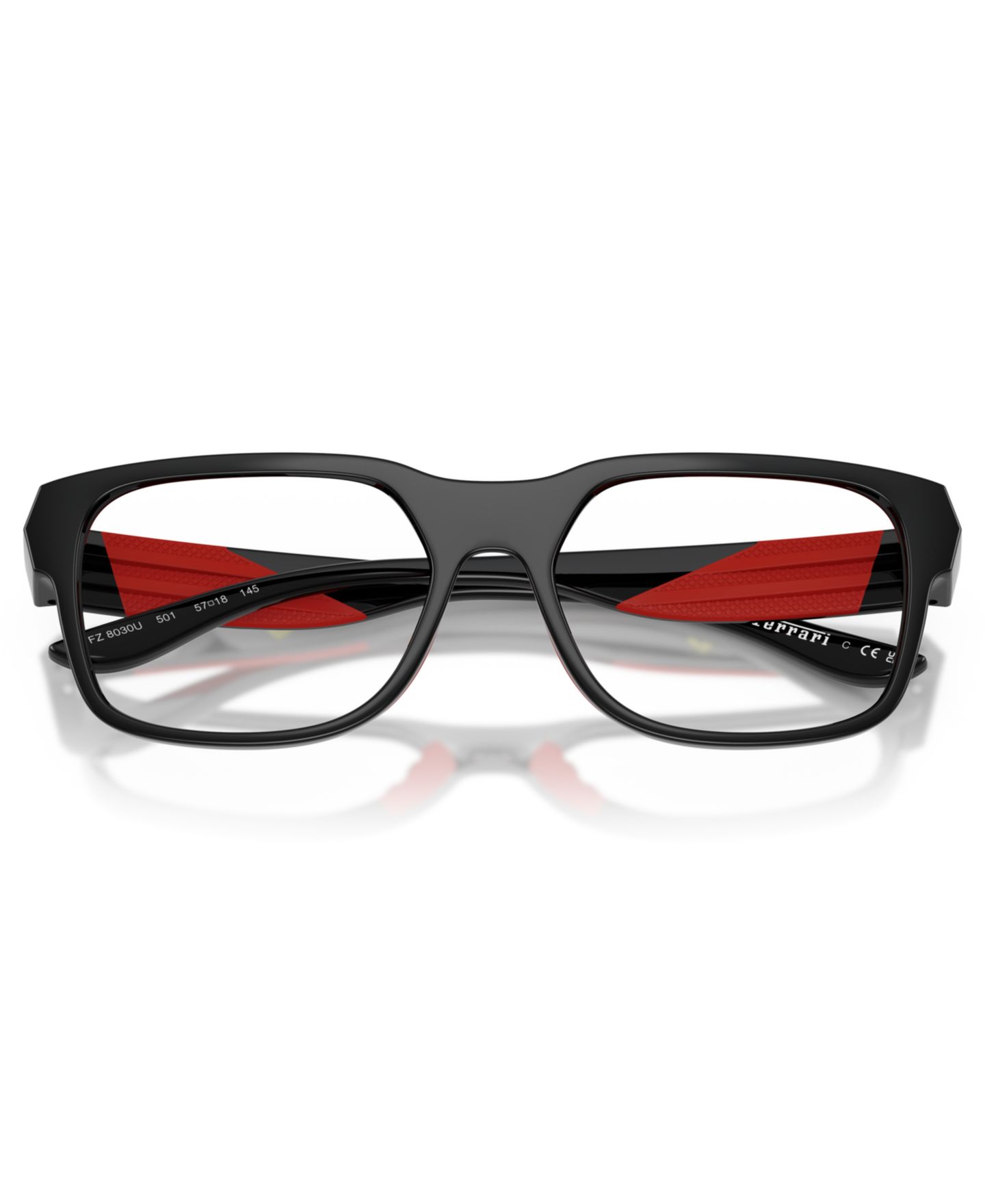 Мужские очки Scuderia Ferrari Man Irregular Plastic FZ8030U Eyeglasses, цвет: Чёрный блестящий — фото 3