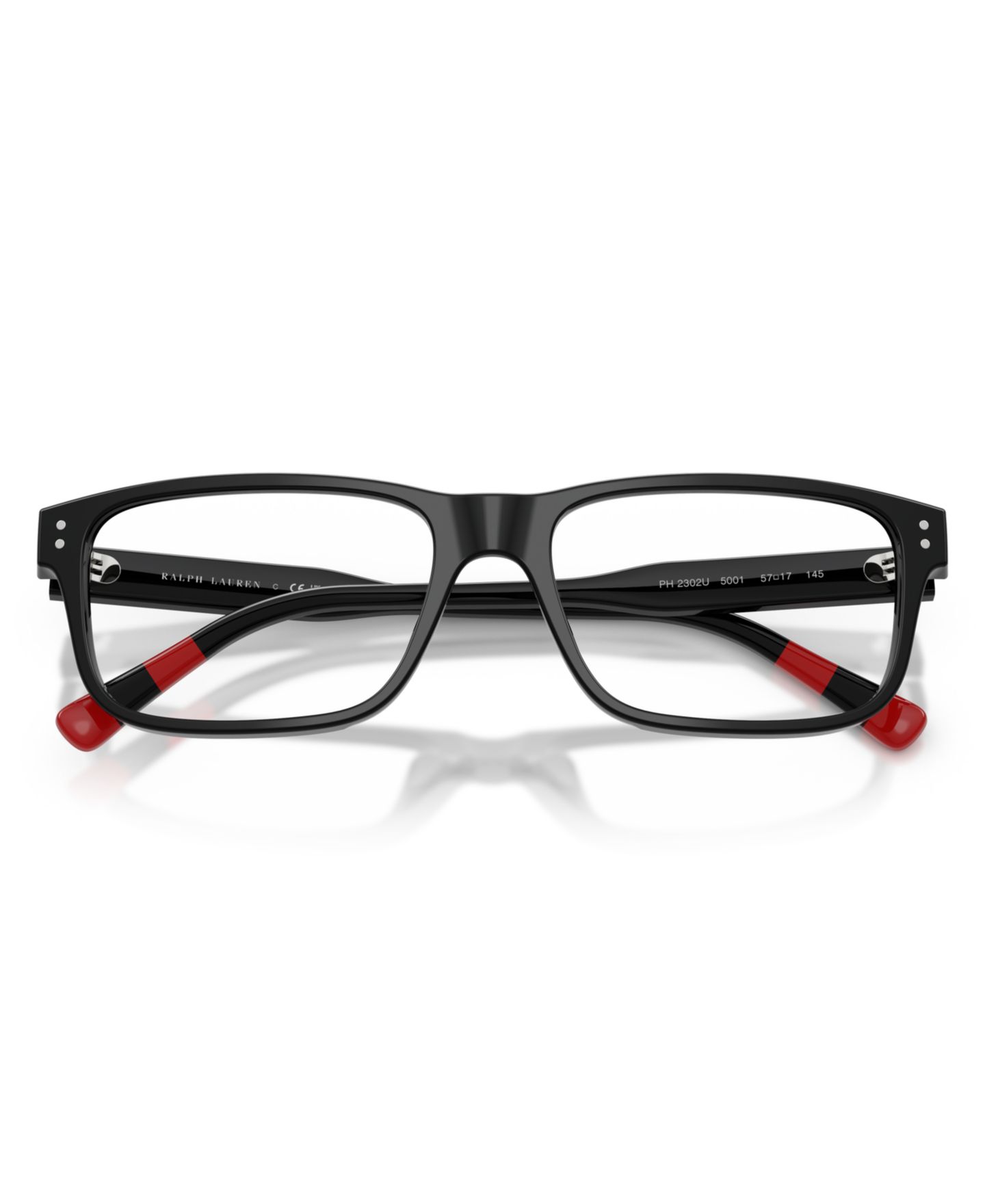 Мужские очки Polo Ralph Lauren Man Rectangle Plastic PH2302U Eyeglasses, цвет: Блестящий чёрный — фото 5