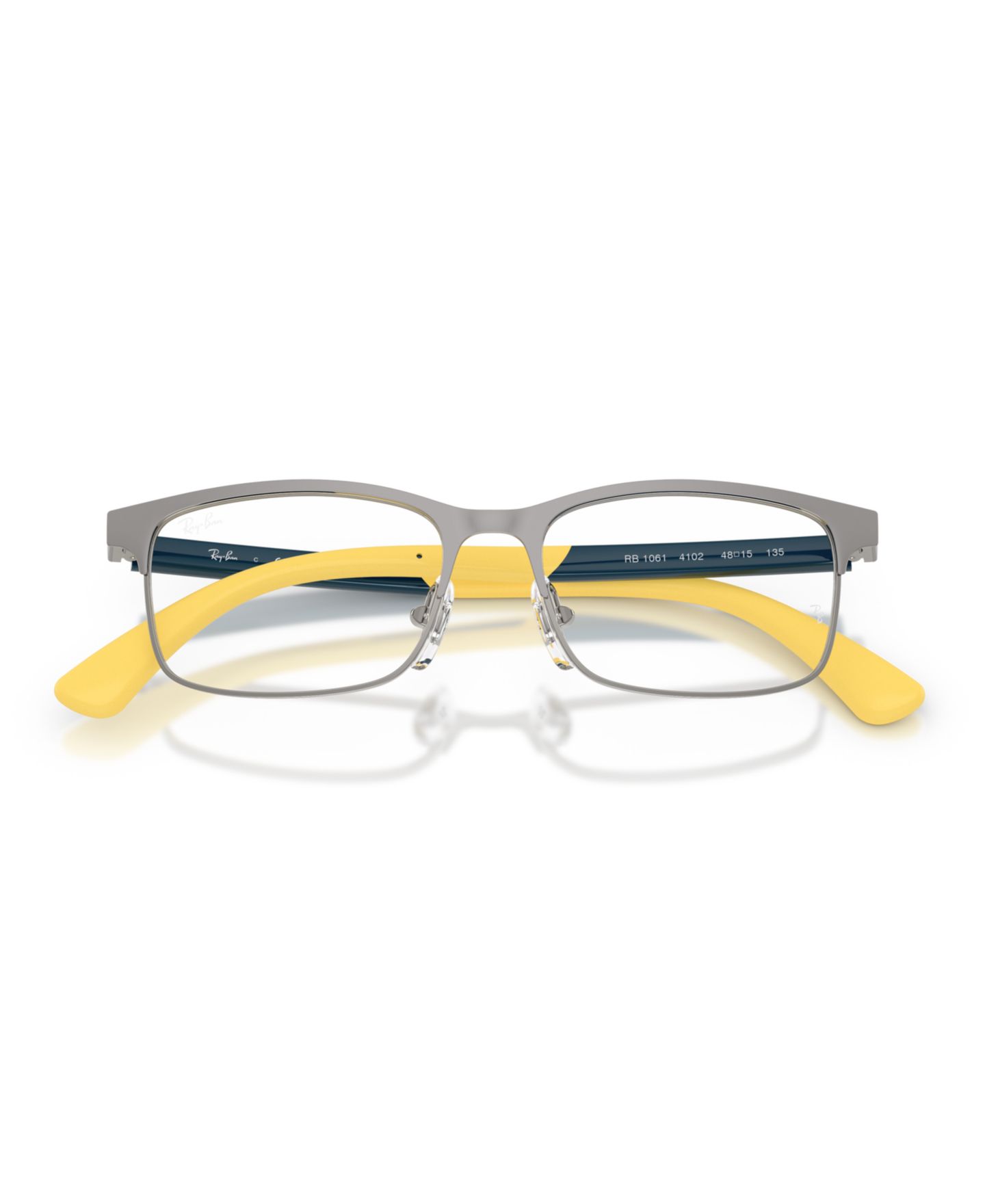 Детские очки Ray-Ban Rectangle Metal RB1061 Eyeglasses(Ages 07-10), цвет: Графитовый — фото 3