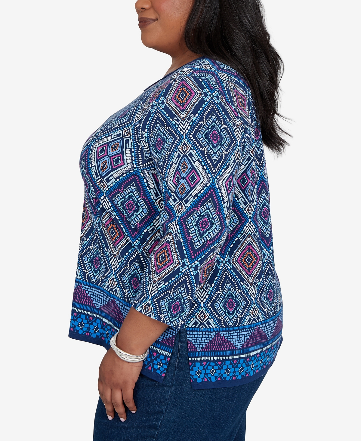 Alfred Dunner Plus Kaleidoscope Print Knit Top
