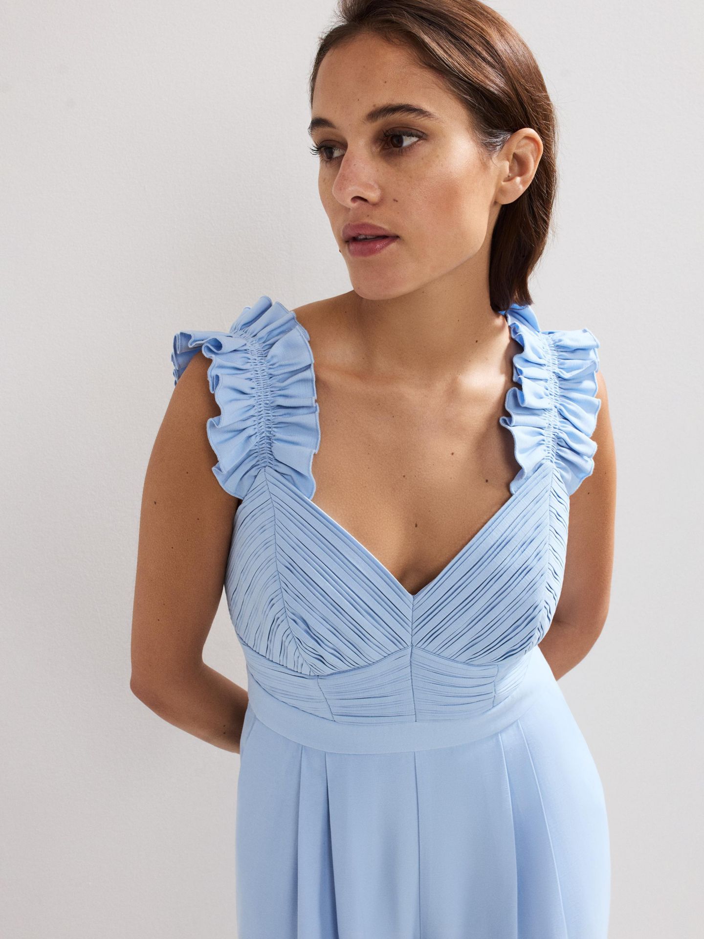 Женский комбинезон Phase Eight Moira Ruffle Sleeve Jumpsuit, цвет: Синий — фото 4