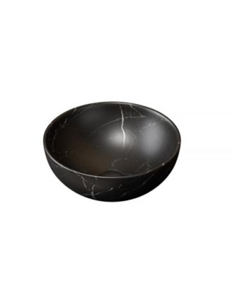 14 Inch Ceramic Bathroom Sink with Stone Pattern No Faucet Bowl Sink