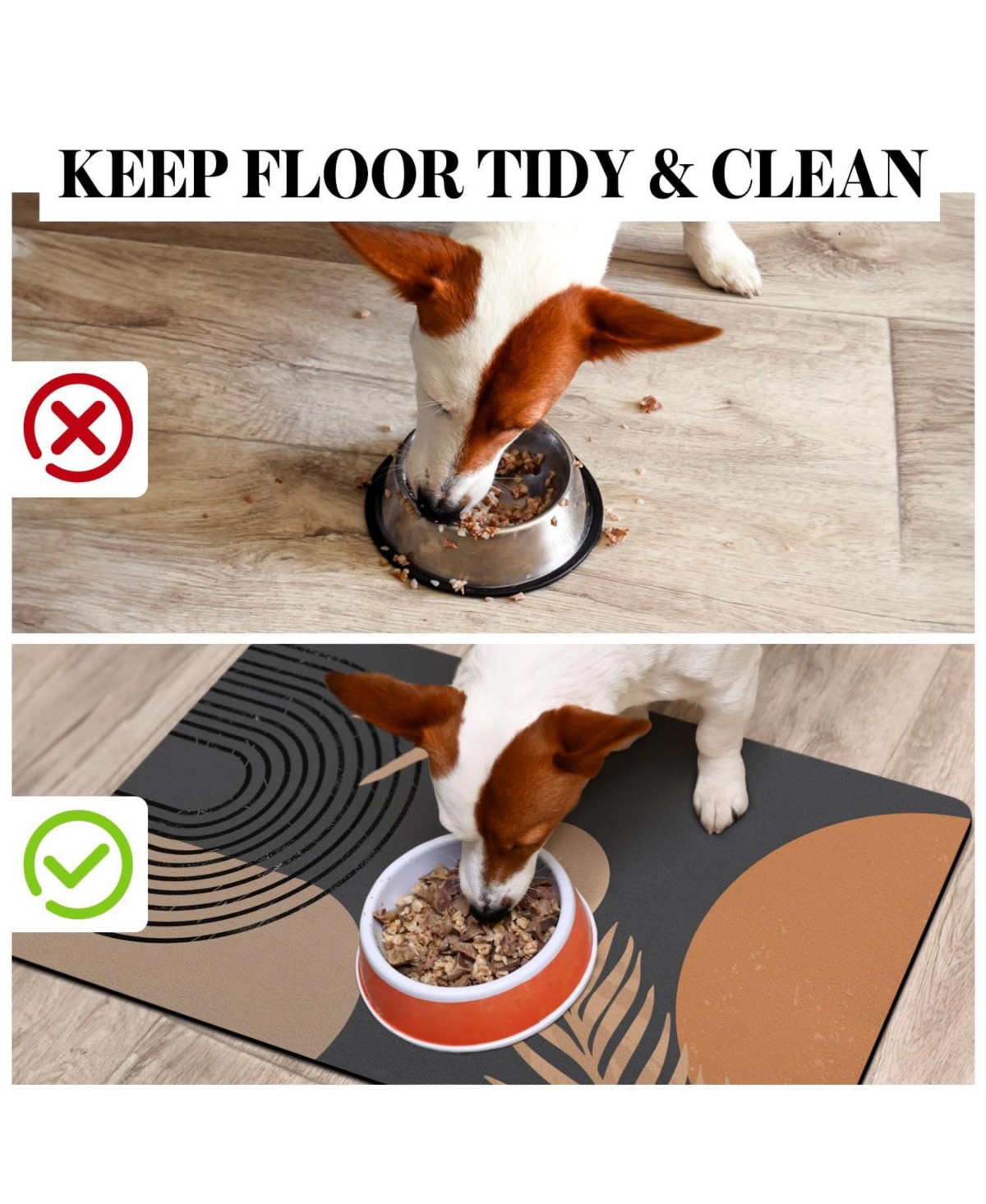 Aronkl Super Absorbent Non-Slip Pet Feeding Mat Quick Dry Floor Protector