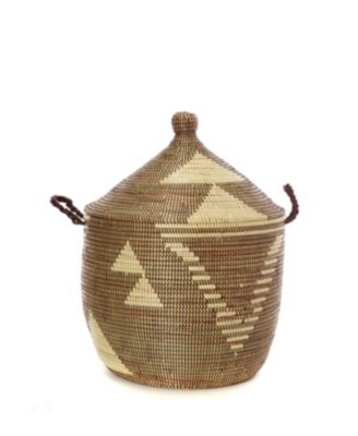 Cream Tribal Design Basket
