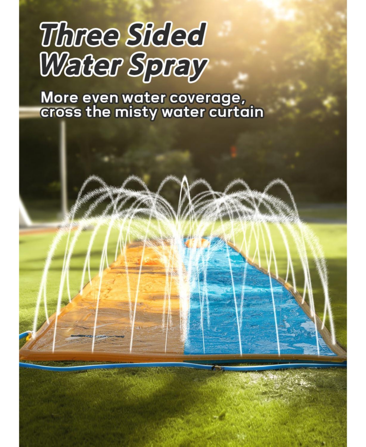 Aofar 40ft Slip Slide Inflatable Bodyboards Sprinkler Heavy Duty Outdoors