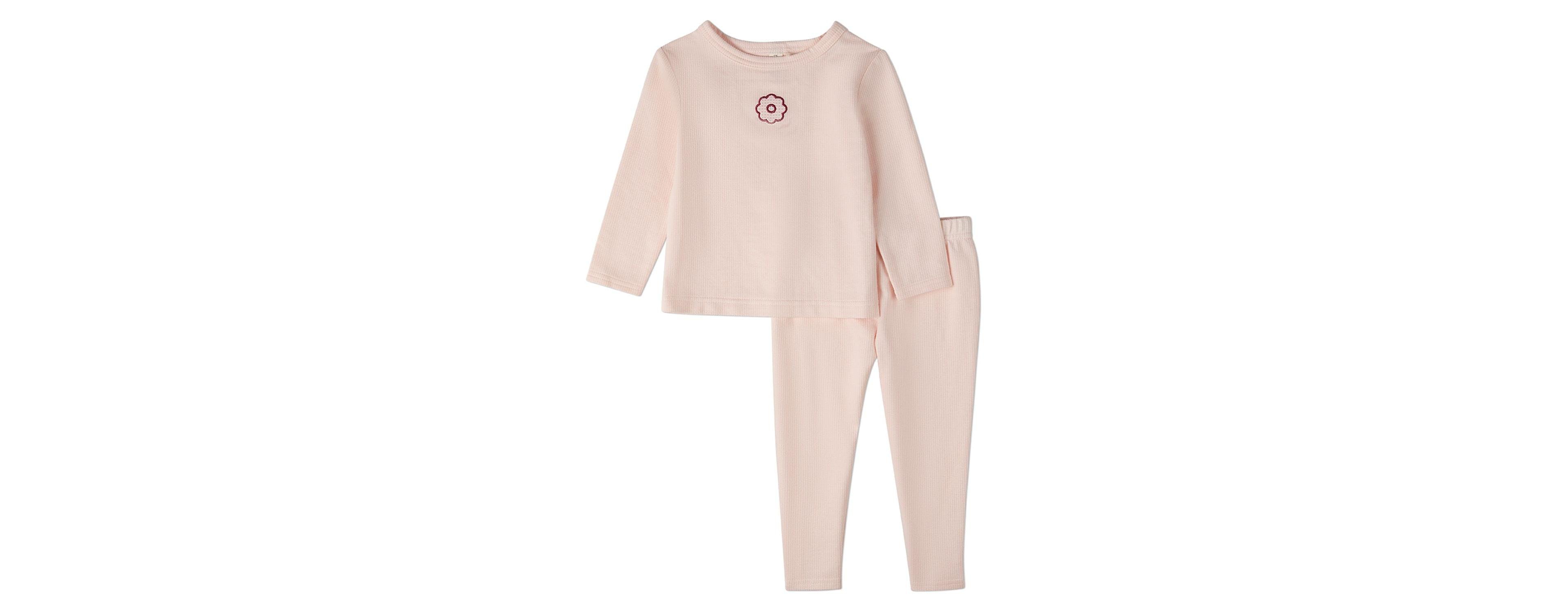 MeMoi Big Girls (2T to 12) 2 Piece "A Flower Power" Embroidered Pull-On Lounge Set