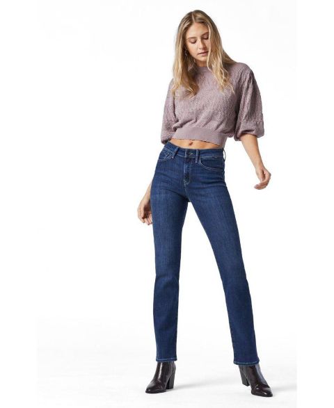 Женские джинсы Mavi Jeans Kendra High Rise Straight Leg, цвет: Тёмный синий