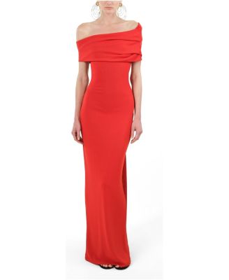 macy's red off the shoulder dress Ella Red Off Shoulder Formal Dress