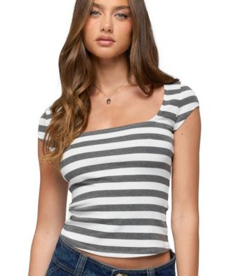 Women's Letsha Striped Square Neck Top