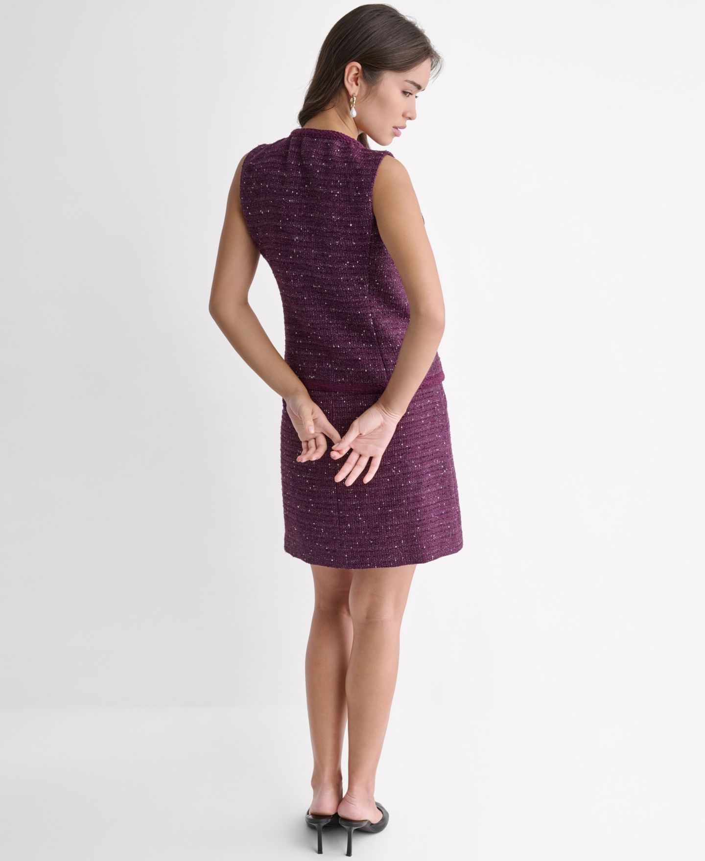 Женский жилет BCBG Braided Sleeveless Vest, цвет: Орхидея теневой разноцветный — фото 6