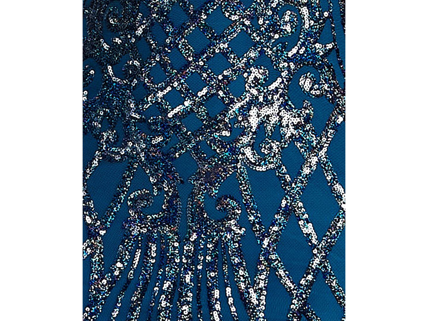 Женское платье B Darlin Juniors' V-Neck Pattern Sequin Spaghetti Strap Bodycon Mini, цвет: Бирюзовый — фото 6