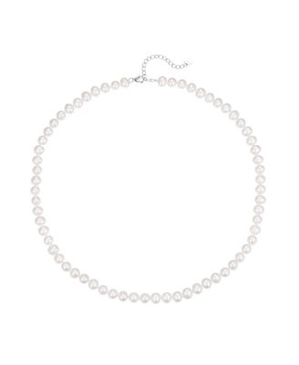 Women Freshwater Pearls Necklace with White Gold Vermeil