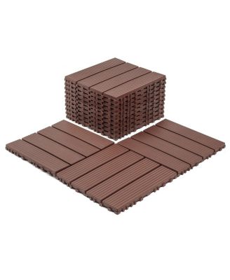  44-Pack 12x12 Waterproof Interlocking Decking Tiles