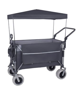 Streamdale Multi-Functional Folding Wagon Cart with Canopy and All-Terrain Tires