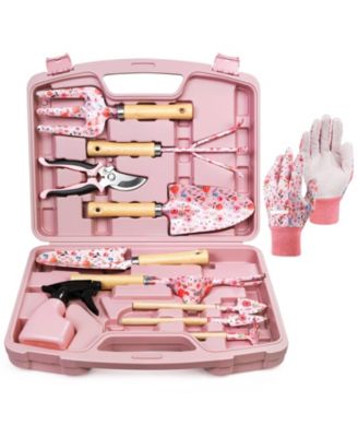 Gardening Tools Set Trowel Rake Weeder Pruner Hard Case