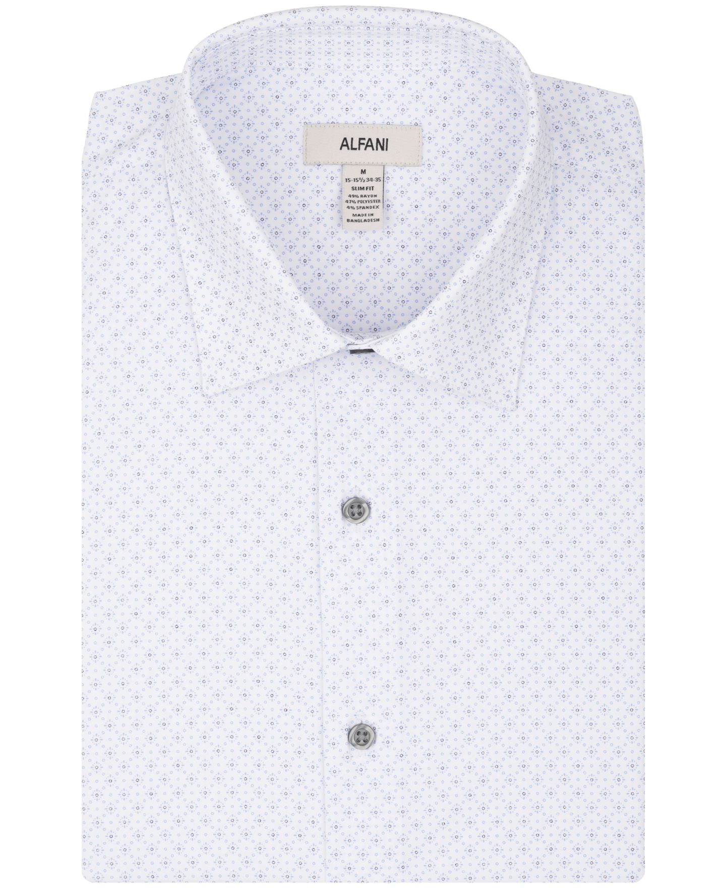 Мужская рубашка Alfani Slim-Fit Stretch Dress Shirt, цвет: Комбинированный — фото 7