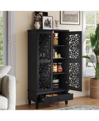 55 Inch Tall 2-Door Storage Cabinet with Drawer