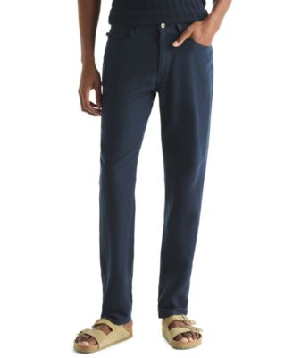 Men's Classic-Fit Linen-Blend Straight-Leg 5-Pocket Jeans