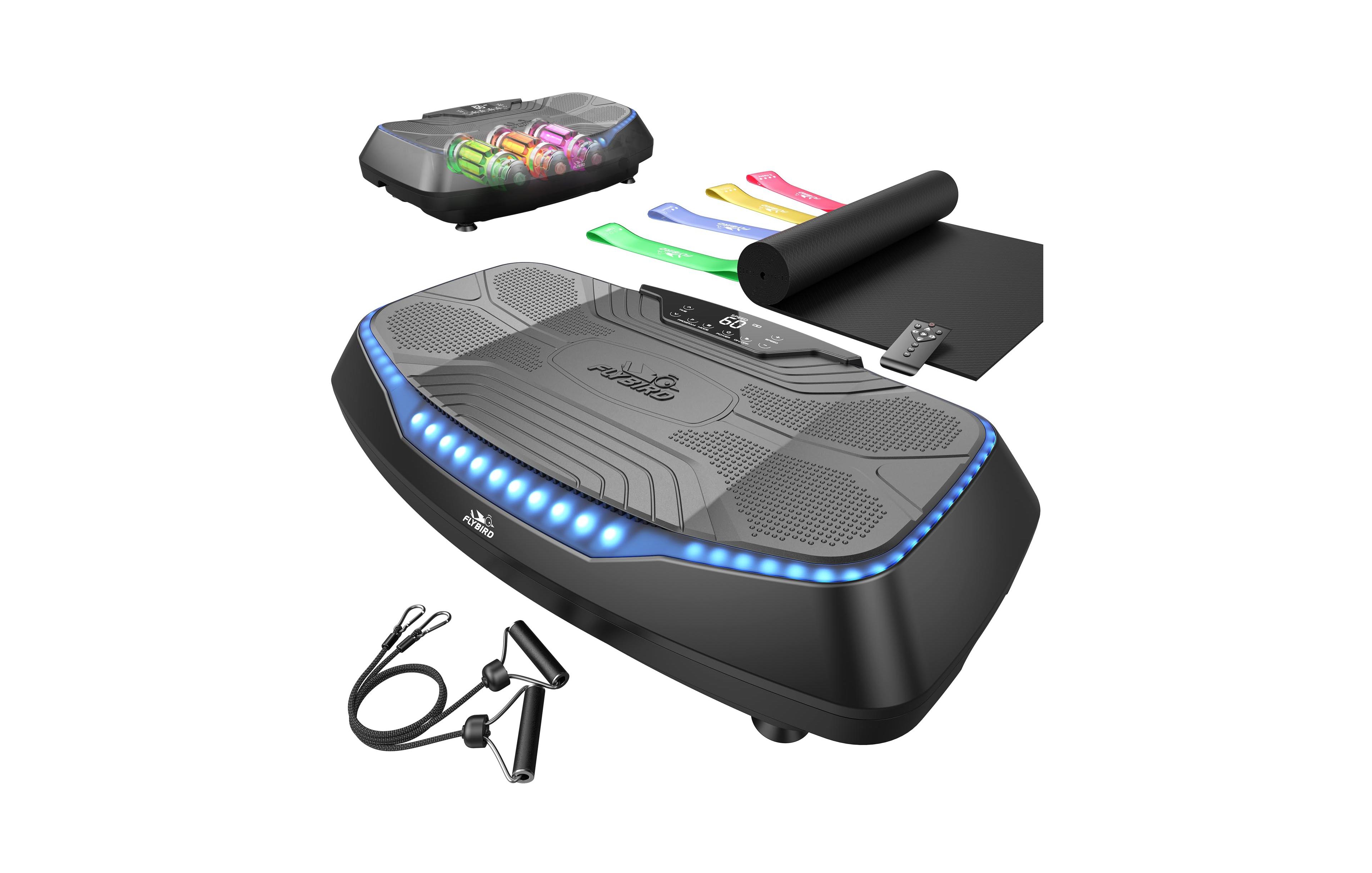 Fed Fitness Triple Drive 4D Vibration Plate, 500 Lbs Ultra Quiet Full Body Vibration Exercise Machine with Large Pedal, Bluetooth Speaker