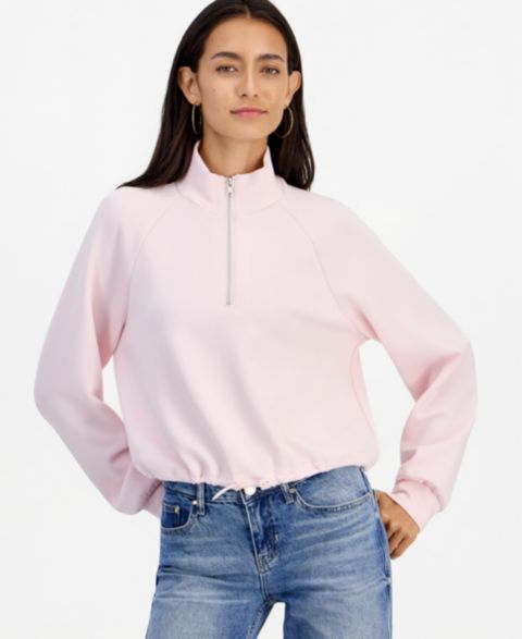 Женская толстовка Tinseltown Juniors' Half-Zip Scuba, цвет: Ballet Slipper