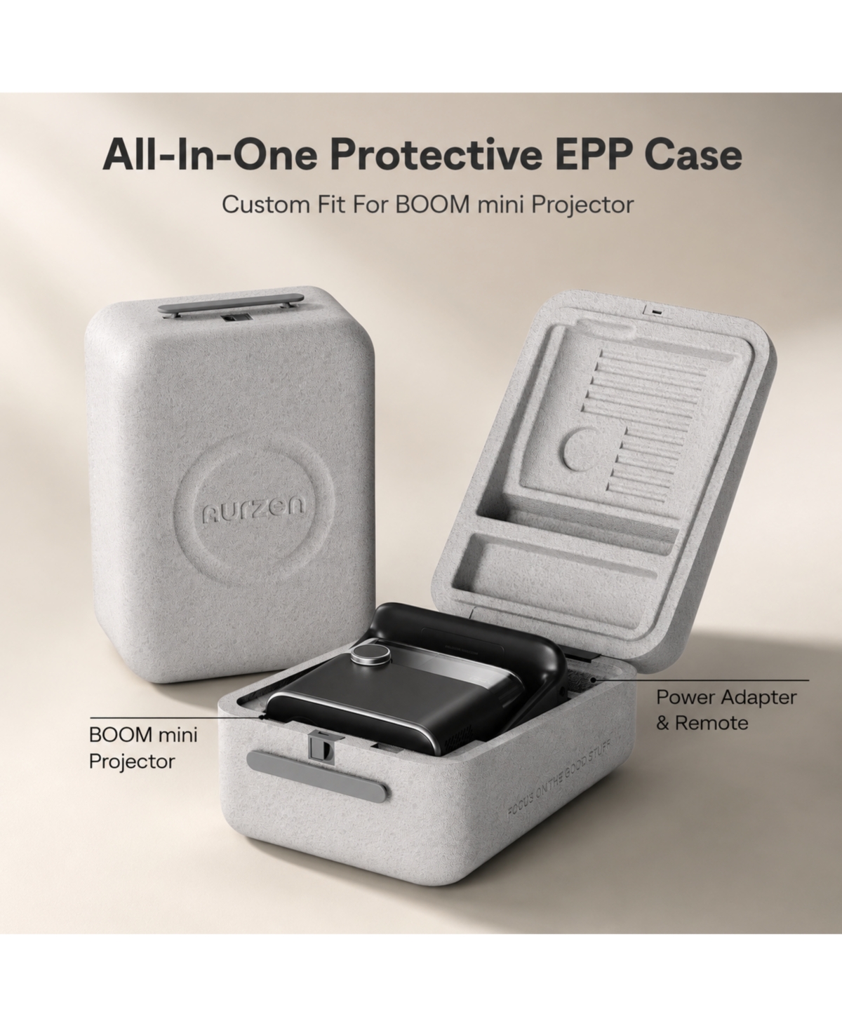 Aurzen Portable Carrying Case, All-in-One Foam Epp Travel Case, Waterproof, Sturdy and Protective for Easy Travel