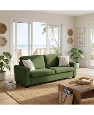 Modern Oversized Deep Seat Loveseat with Soft Corduroy Fabric, Machine-Washable Covers and Durable Metal Frame - Cozy Seating for Living Room