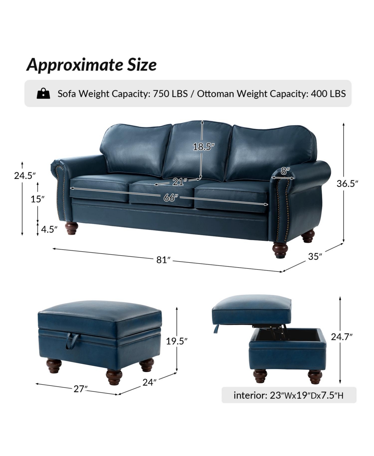 Hulala Home Dielle Transitional 2 Piece Sectional Sofa