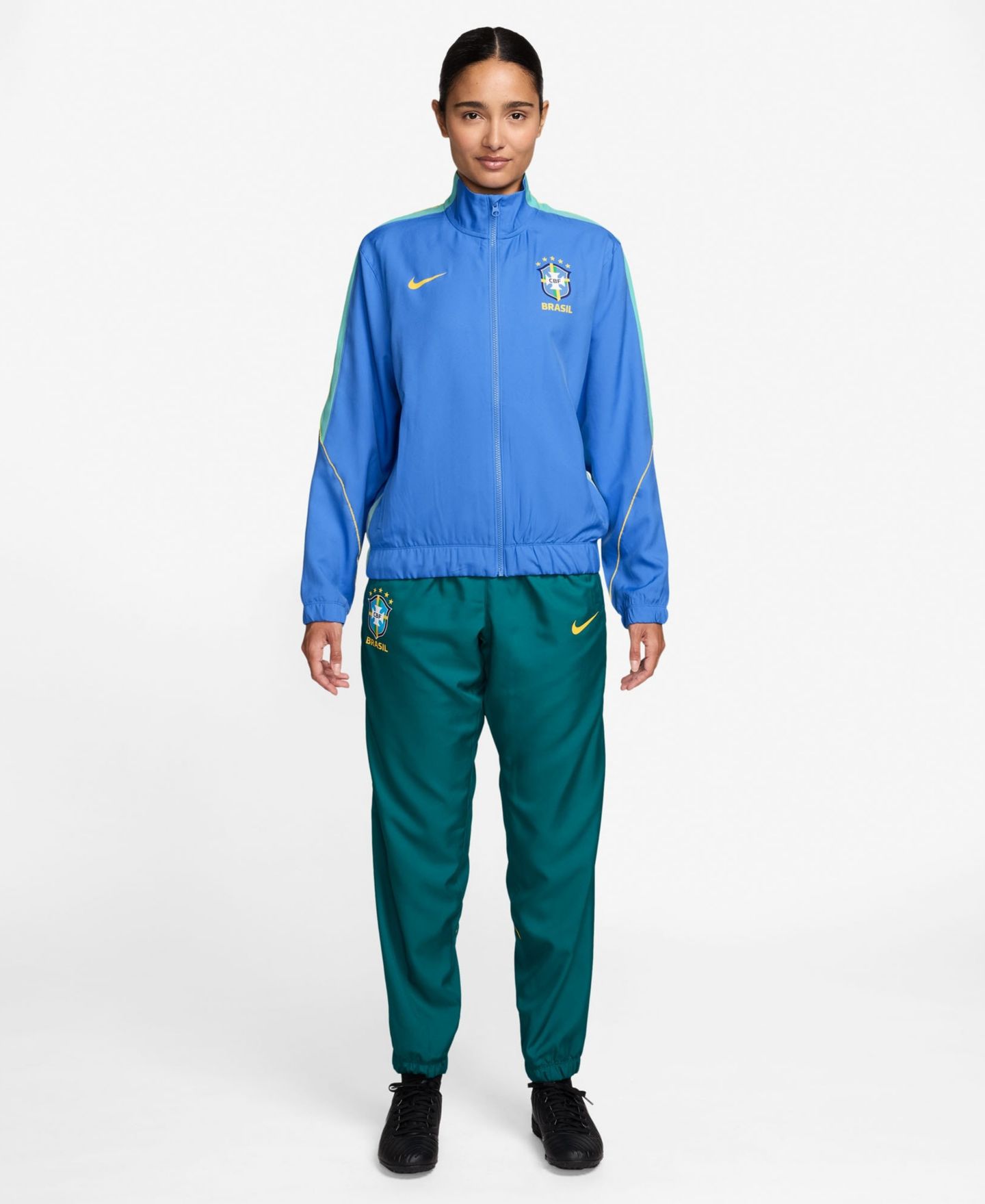 Женские комплекты Nike Blue/Green Brazil National Team 2026 Strike Dri-FIT Tracksuit — фото 2