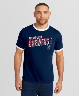Men's Navy Milwaukee Brewers Americana Washed Ringer T-Shirt