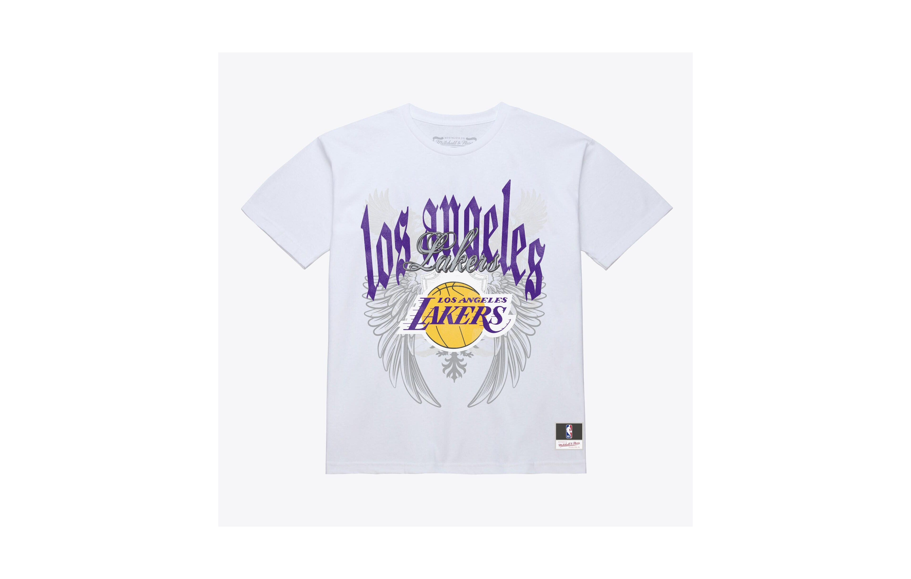 Mitchell & Ness Men's White Los Angeles Lakers Old English Classic T-Shirt