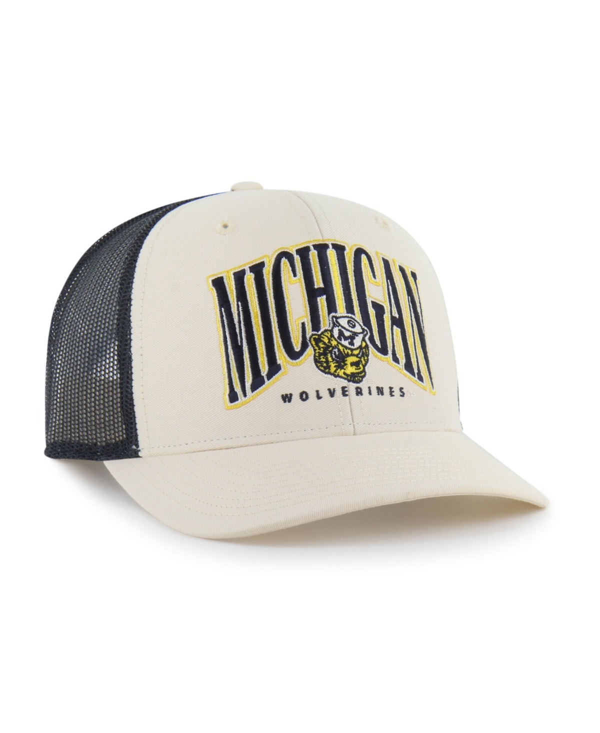'47 Brand Men's Natural Michigan Wolverines Drawbridge Trucker Adjustable Hat