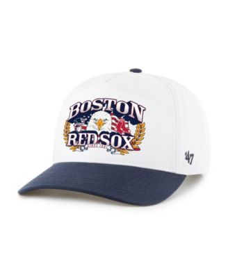 Men's White/Navy Boston Red Sox Americana Eagle Hitch Adjustable Hat