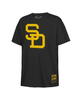 Big Boys and Girls Black San Diego Padres Retro Logo T-Shirt