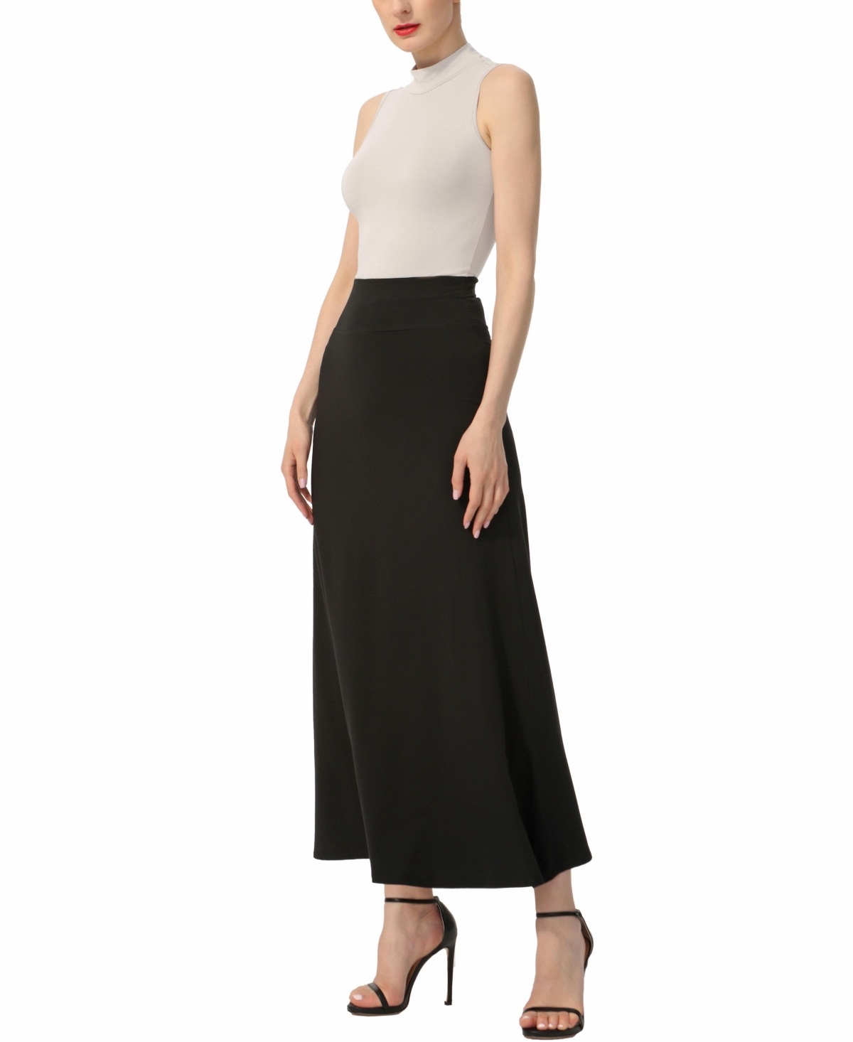 kimi + kai Women's Waist Ruched Maxi Skirt