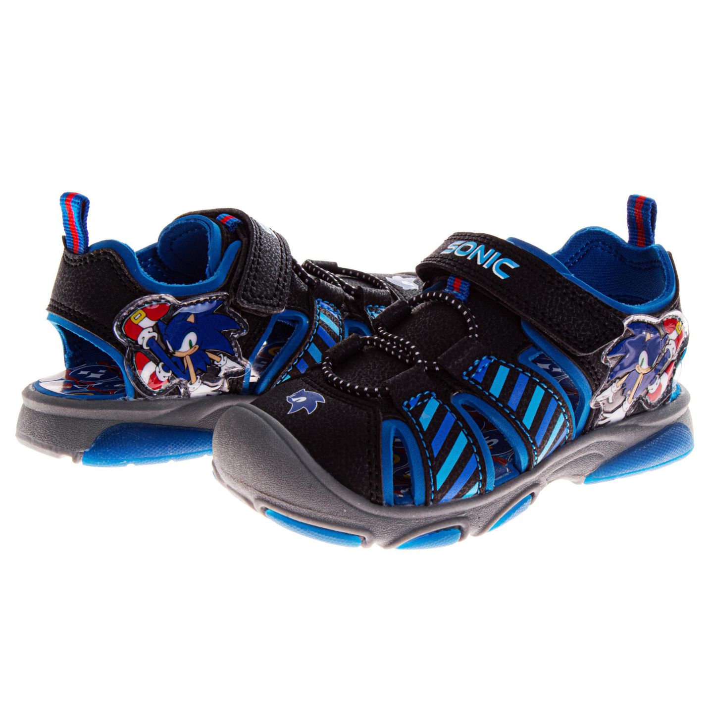 Сандалии Sonic The Hedgehog Nickelodeon Sega Hook and Loop Sport Sandals with Tails для мальчиков, цвет: Синий / Чёрный — фото 7