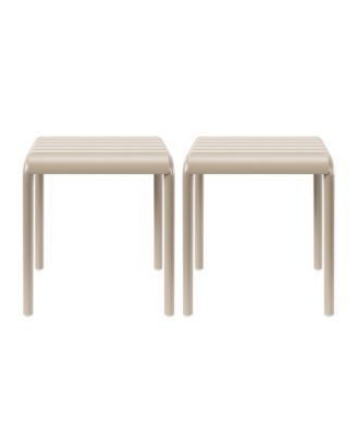 Plastic Modern Outdoor Patio Accent Side Tables (Set of 2)