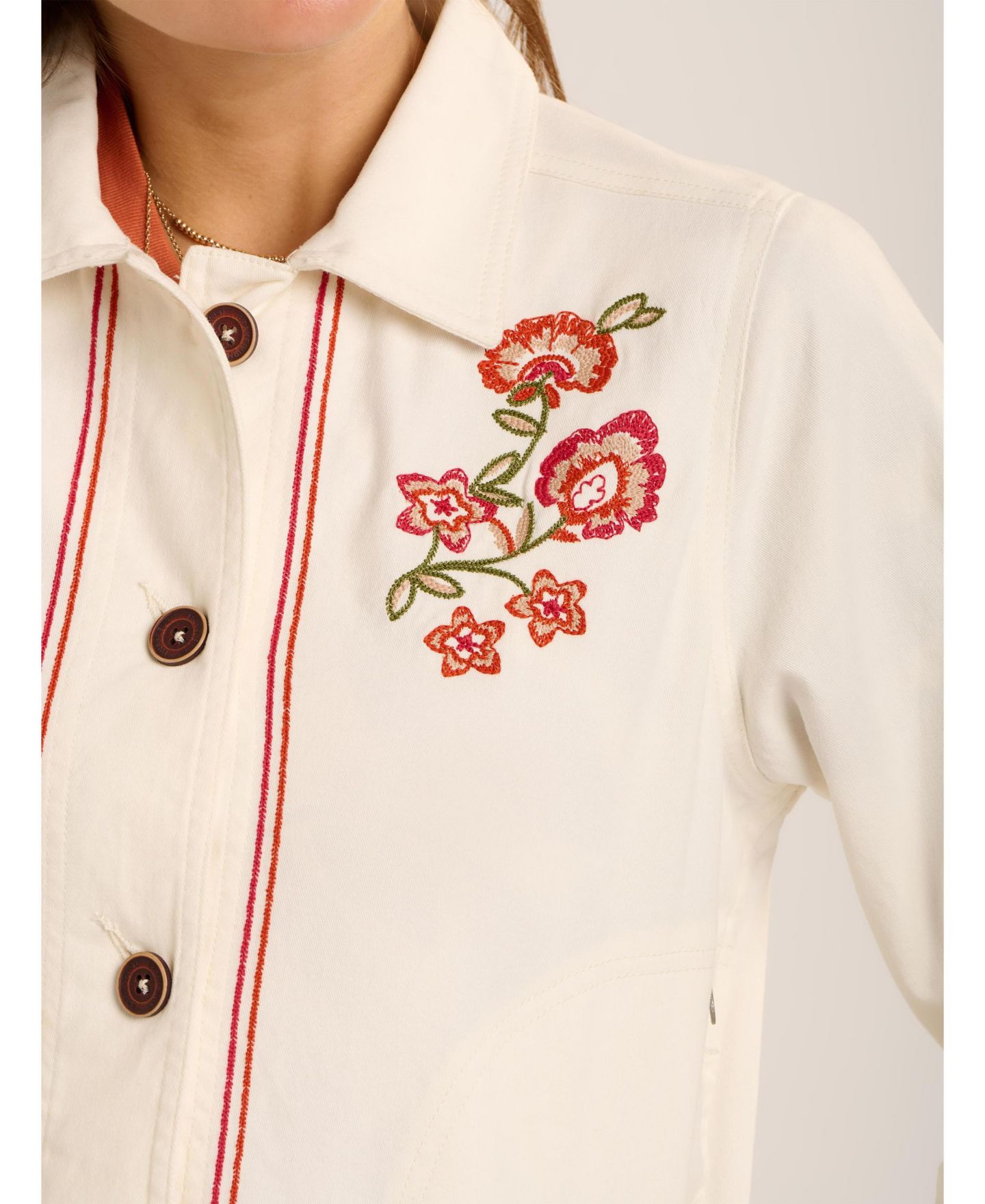 Женская куртка Brakeburn Celestina Floral Embroidery, цвет: Кремовый — фото 6