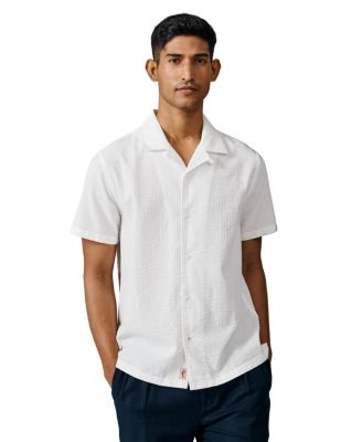 Men's Seersucker Linen Short Sleeve Shirt