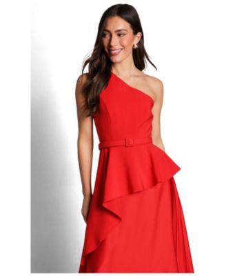 macy's red off the shoulder dress Sydney's Closet Women's Off the Shoulder Fitted Evening Gown