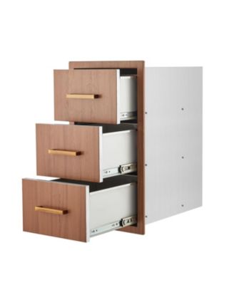 Stainless Steel Storage Cabinet, Metal 3 Drawer Unit with Quiet Slides for Kitchen or Laundry Room
