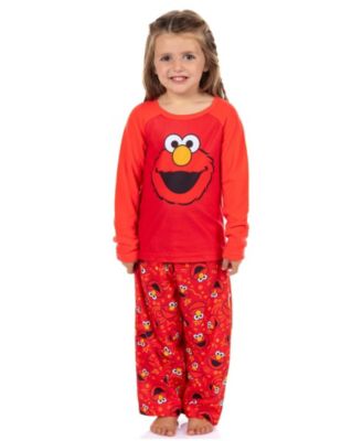 Toddler Girls 5T - 6 Elmo Character 2Piece Long-Sleeve Sleep Shirt Pajama Pant Set Lounge