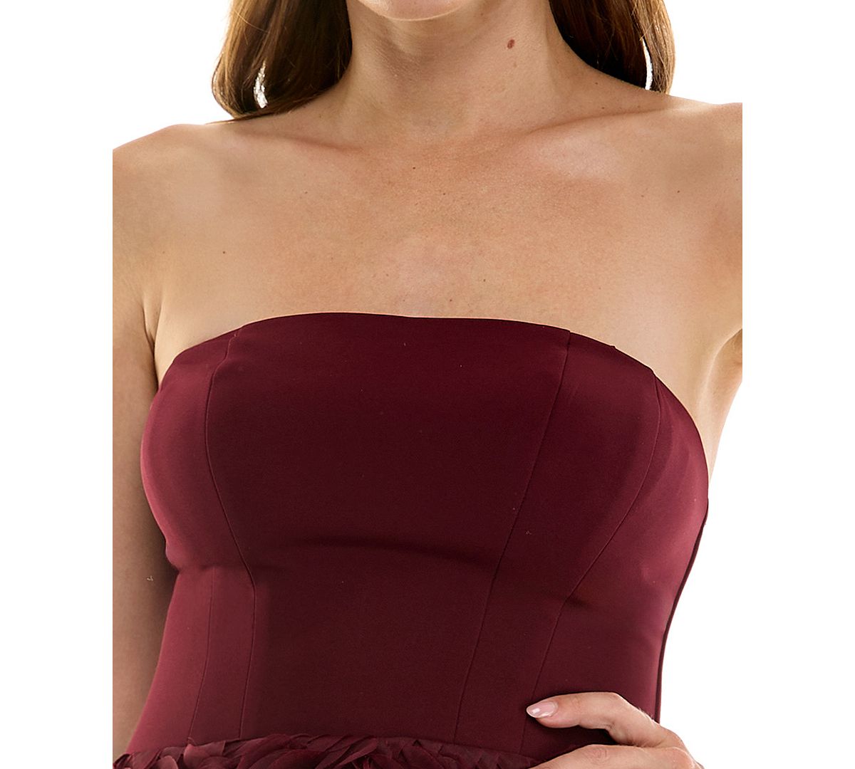 SENI & CADE Juniors' Strapless Lace-Up Back Mini Dress view 4 — MAYCSS fashion products