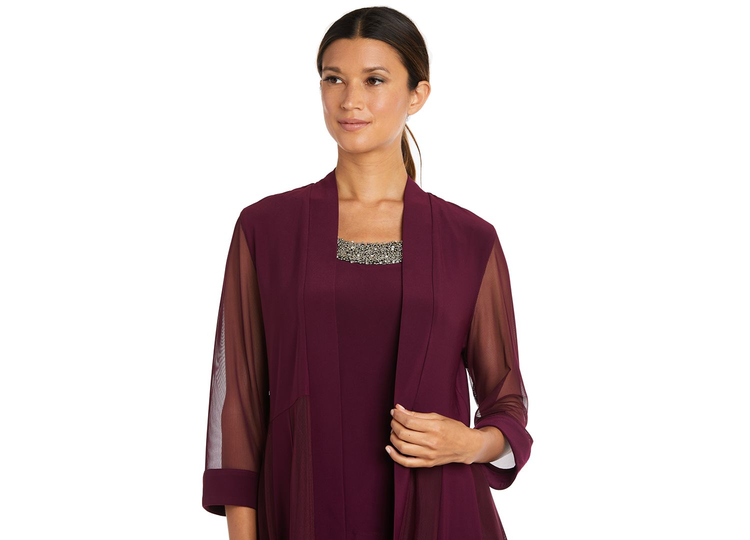 Petite 2-Piece Jacket Top & Pants Set